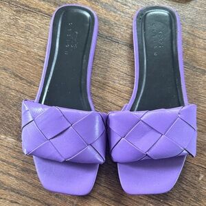 Purple Woven Slide Sandals